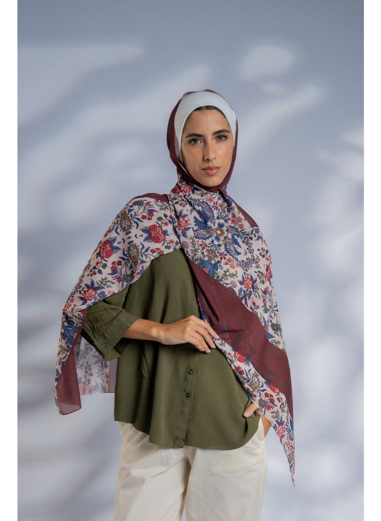 Women Hijab Blossom Printed Chiffon